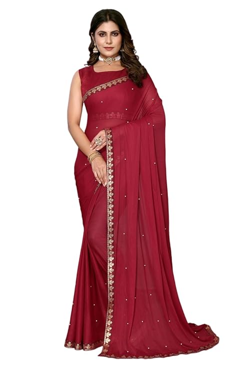 Memsab Womens Lycra Blend Saree